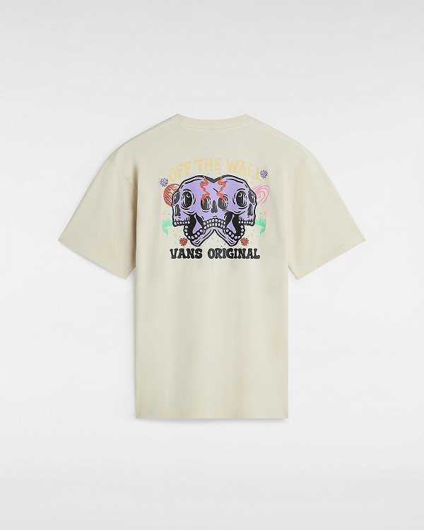 Beige Men Vans Skull Void Classic T Shirts Australia | VN9541782