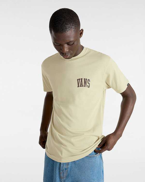 Beige Men Vans Varsity T Shirts Australia | VN3275164