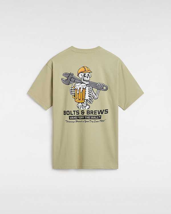 Beige Men Vans Wrenched T Shirts Australia | VN5392681