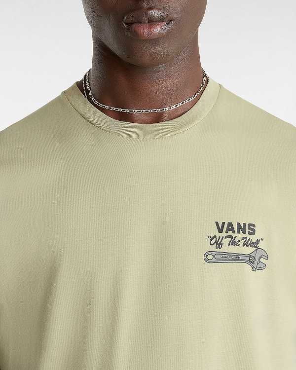 Beige Men Vans Wrenched T Shirts Australia | VN5392681