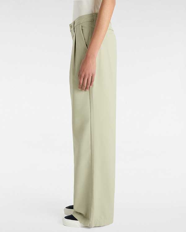 Beige Women Vans Alder Relaxed Pleated Pants Australia | VN1045963