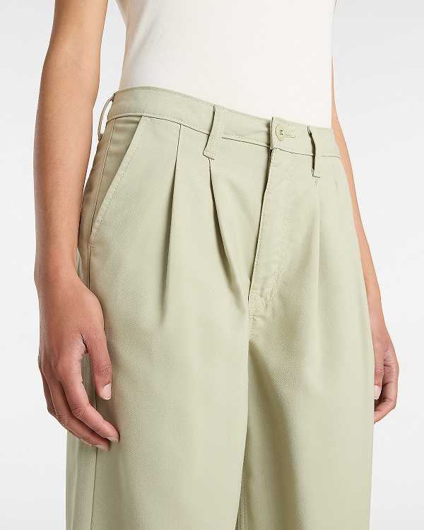 Beige Women Vans Alder Relaxed Pleated Pants Australia | VN1045963