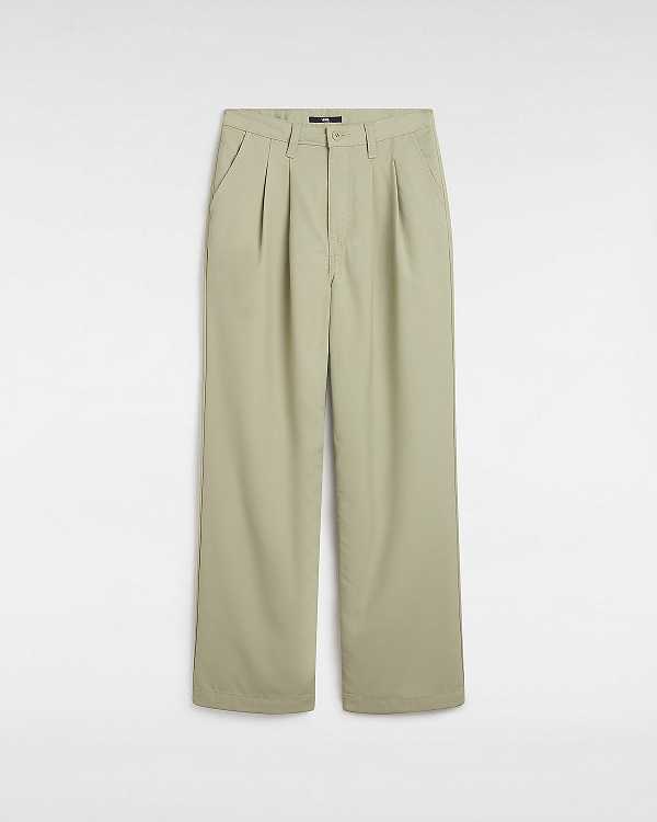 Beige Women Vans Alder Relaxed Pleated Pants Australia | VN1045963