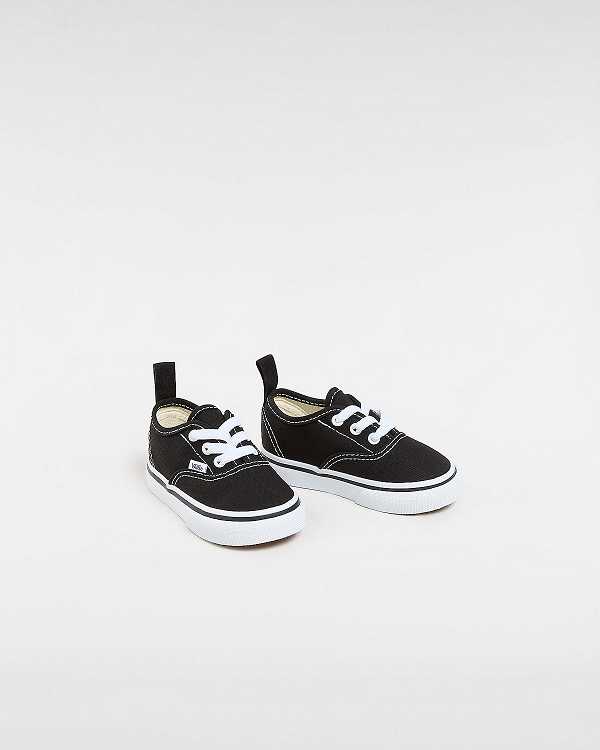 Black Kids' Vans Authentic Elastic Lace (1-4 years) Sneakers Australia | VN2094785