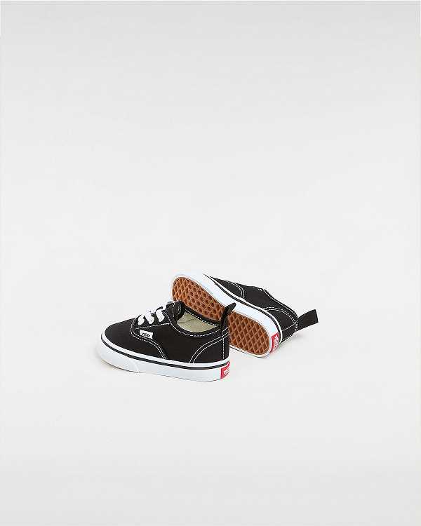 Black Kids' Vans Authentic Elastic Lace (1-4 years) Sneakers Australia | VN2094785