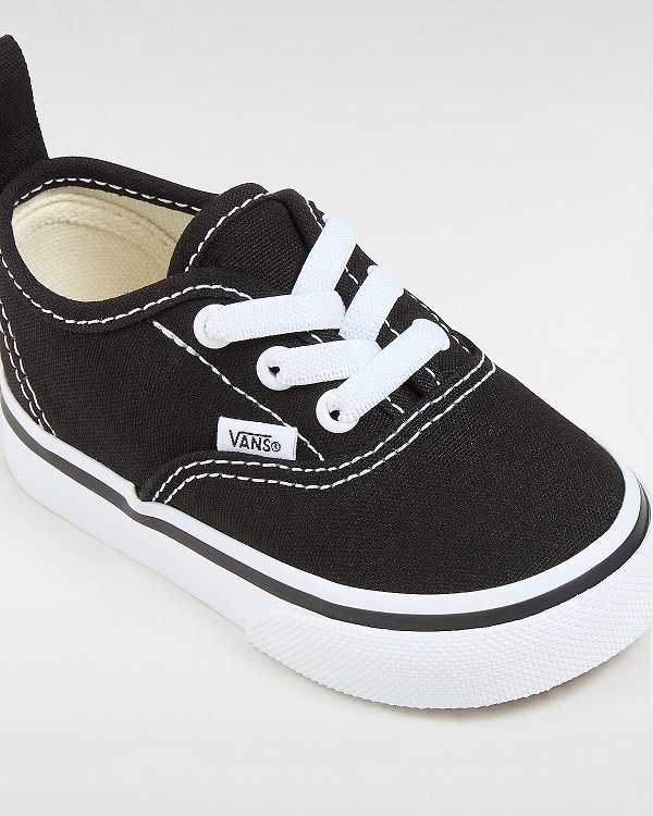 Black Kids' Vans Authentic Elastic Lace (1-4 years) Sneakers Australia | VN2094785