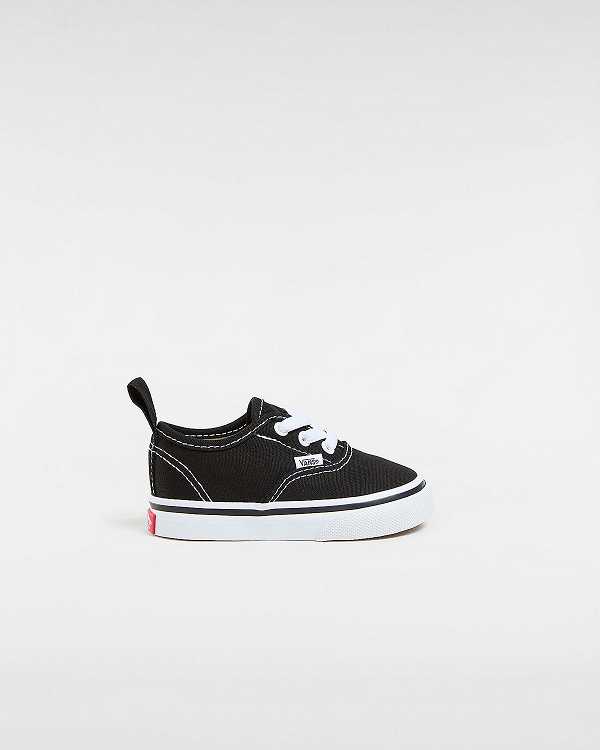 Black Kids\' Vans Authentic Elastic Lace (1-4 years) Sneakers Australia | VN2094785