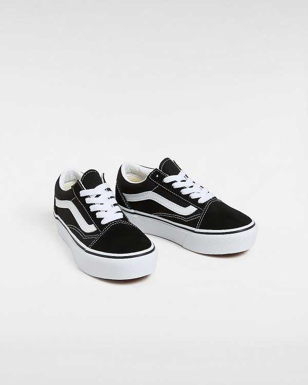 Black Kids' Vans Old Skool (4-8 Years) Platform Shoes Australia | VN7510243