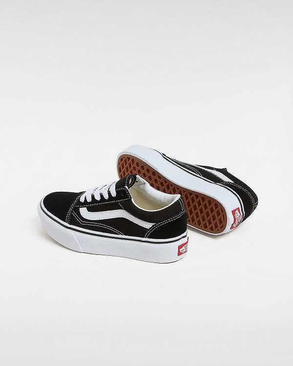 Black Kids' Vans Old Skool (4-8 Years) Platform Shoes Australia | VN7510243