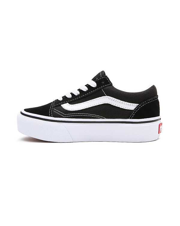 Black Kids' Vans Old Skool (4-8 Years) Platform Shoes Australia | VN7510243