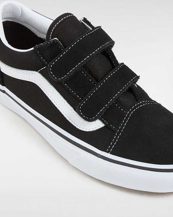 Black Kids' Vans Old Skool Hook And Loop (8-14+ years) Skate Shoes Australia | VN9120534