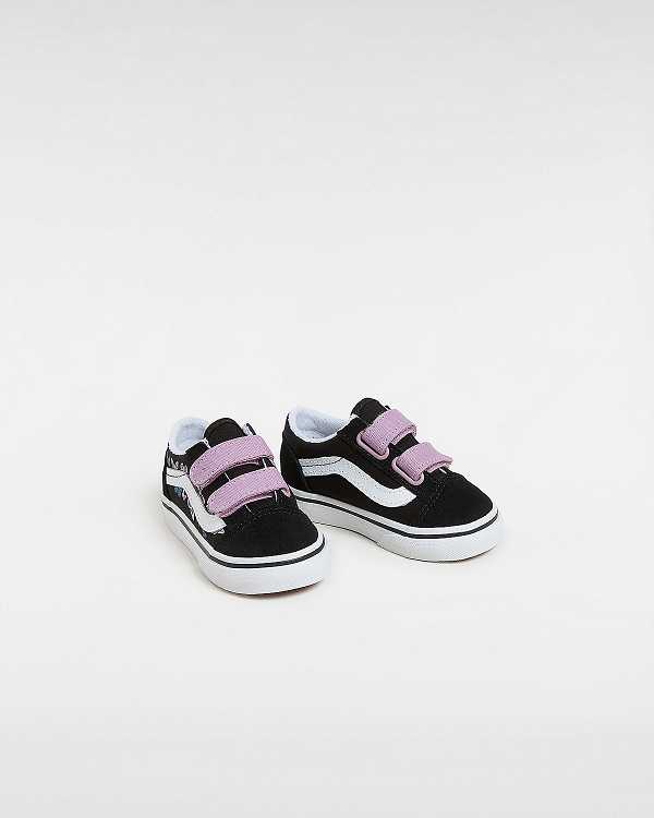 Black Kids' Vans Old Skool Hook And Loop (1-4 Years) Sneakers Australia | VN6409852