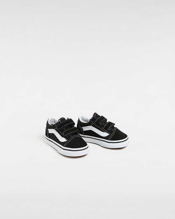 Black Kids' Vans Old Skool Hook And Loop (1-4 Years) Skate Shoes Australia | VN3754062