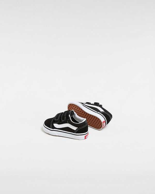 Black Kids' Vans Old Skool Hook And Loop (1-4 Years) Skate Shoes Australia | VN3754062