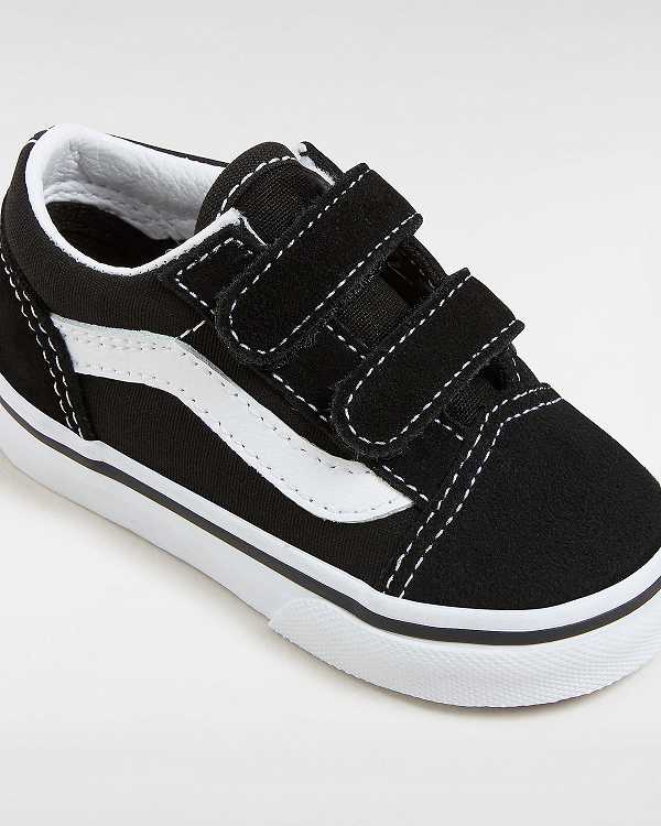 Black Kids' Vans Old Skool Hook And Loop (1-4 Years) Skate Shoes Australia | VN3754062