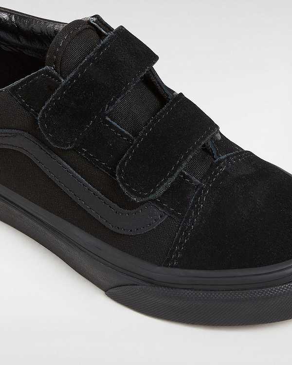 Black Kids' Vans Old Skool Hook And Loop (4-8 Years) Skate Shoes Australia | VN7149085