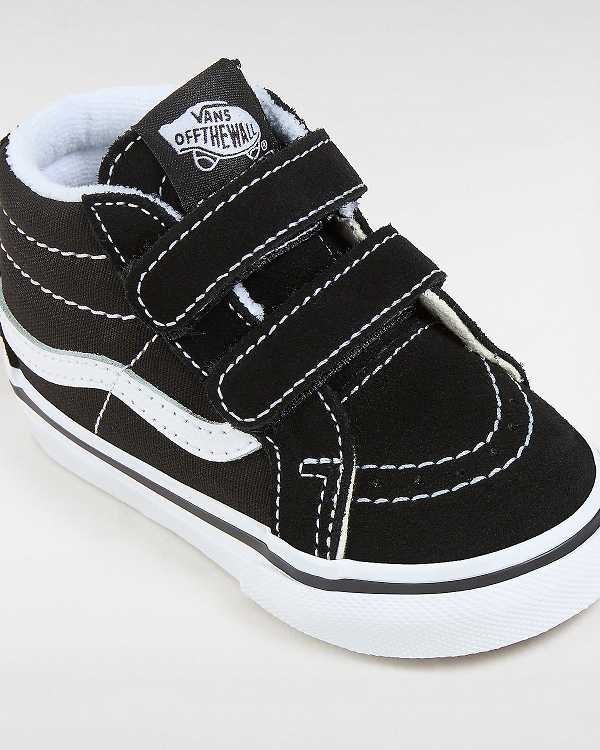 Black Kids' Vans Sk8-Mid Reissue Hook and Loop (1-4 Years) Sneakers Australia | VN8431675