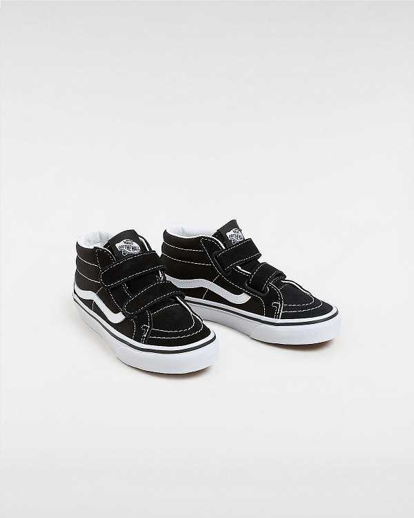 Black Kids' Vans Sk8-Mid Reissue Hook and Loop (4-8 years) Sneakers Australia | VN1280953