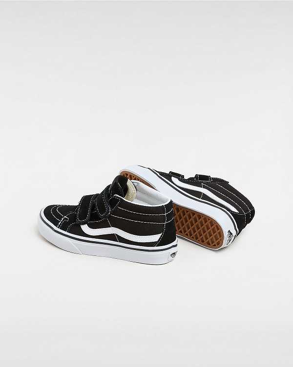 Black Kids' Vans Sk8-Mid Reissue Hook and Loop (4-8 years) Sneakers Australia | VN1280953