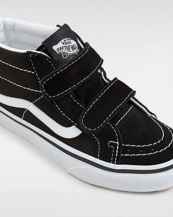 Black Kids' Vans Sk8-Mid Reissue Hook and Loop (4-8 years) Sneakers Australia | VN1280953