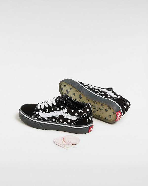 Black Kids' Vans Vans X Papergirl Old Skool (4-8 Years) Sneakers Australia | VN0587962