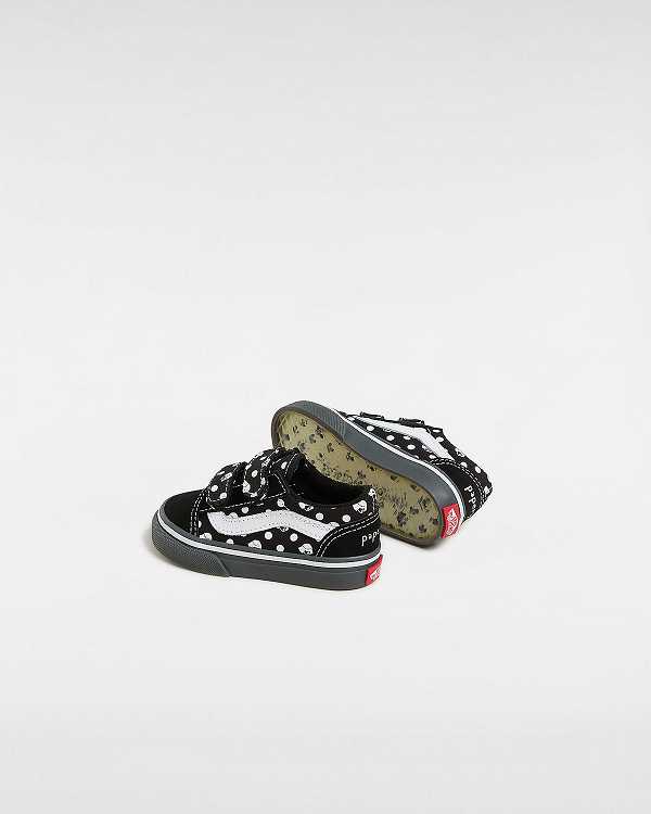 Black Kids' Vans Vans X Papergirl Old Skool Hook and Loop (1-4 Years) Sneakers Australia | VN7406281