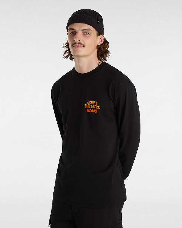 Black Men Vans Bouya Long Sleeve T Shirts Australia | VN8921603