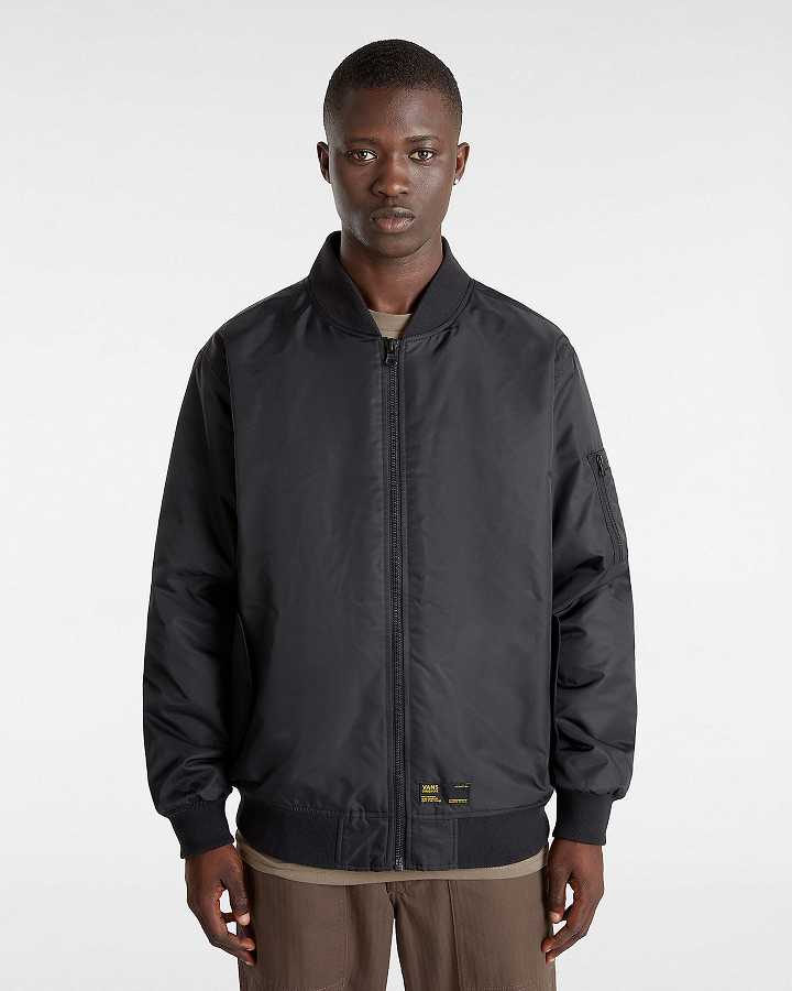 Black Men Vans Copley Bomber Jackets Australia | VN9735208