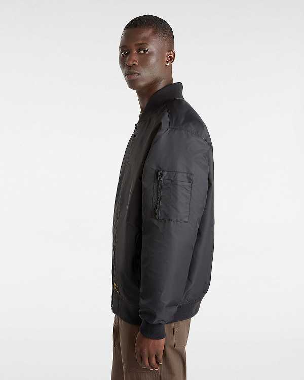 Black Men Vans Copley Bomber Jackets Australia | VN9735208