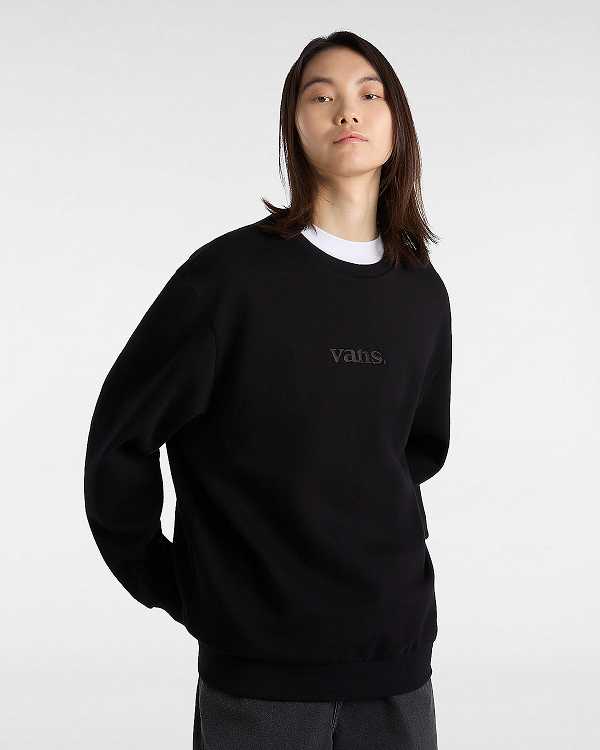 Black Men Vans Essential Relaxed Crew Sweatshirt Australia | VN7964583