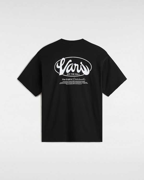 Black Men Vans Global Line T Shirts Australia | VN3789501