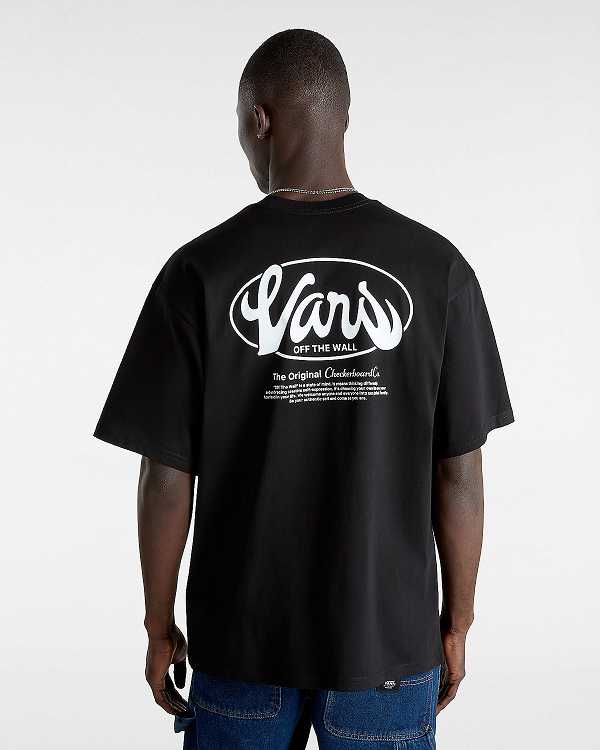 Black Men Vans Global Line T Shirts Australia | VN3789501