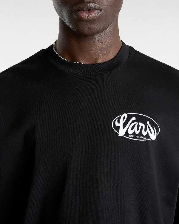 Black Men Vans Global Line T Shirts Australia | VN3789501