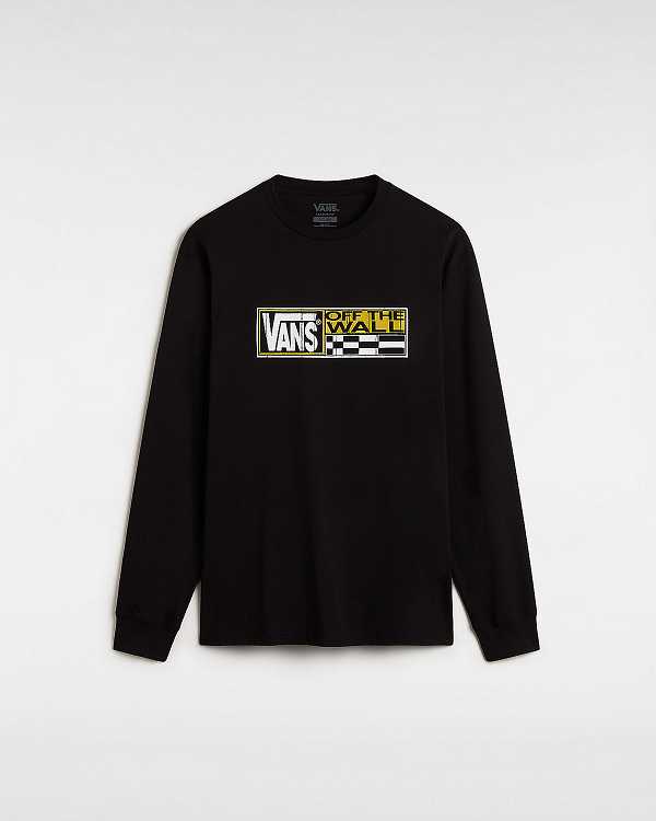 Black Men Vans Hi Stretch Long Sleeve T Shirts Australia | VN9483105