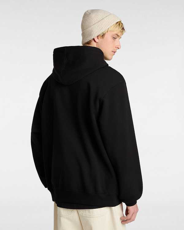 Black Men Vans Left Chest Embroidered Logo Hoodie Australia | VN1306859