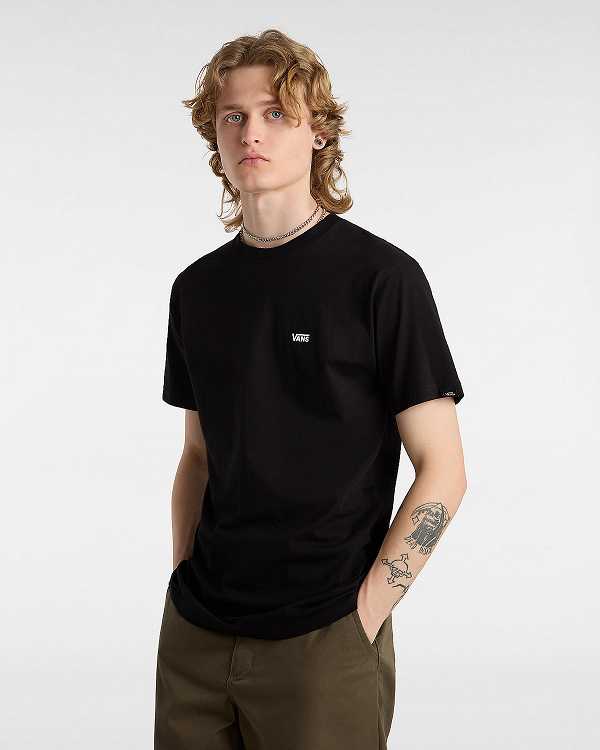 Black Men Vans Left Chest Logo T Shirts Australia | VN5163409