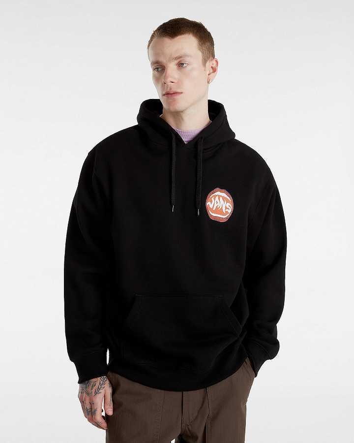 Black Men Vans Open Mouth Loose Hoodie Australia | VN9146758