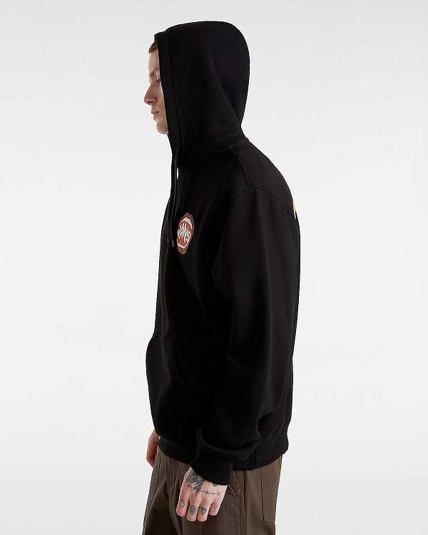 Black Men Vans Open Mouth Loose Hoodie Australia | VN9146758