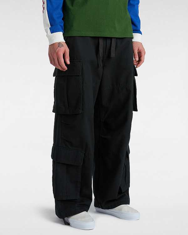 Black Men Vans Premium Baggy Cargo Pants Australia | VN7523069