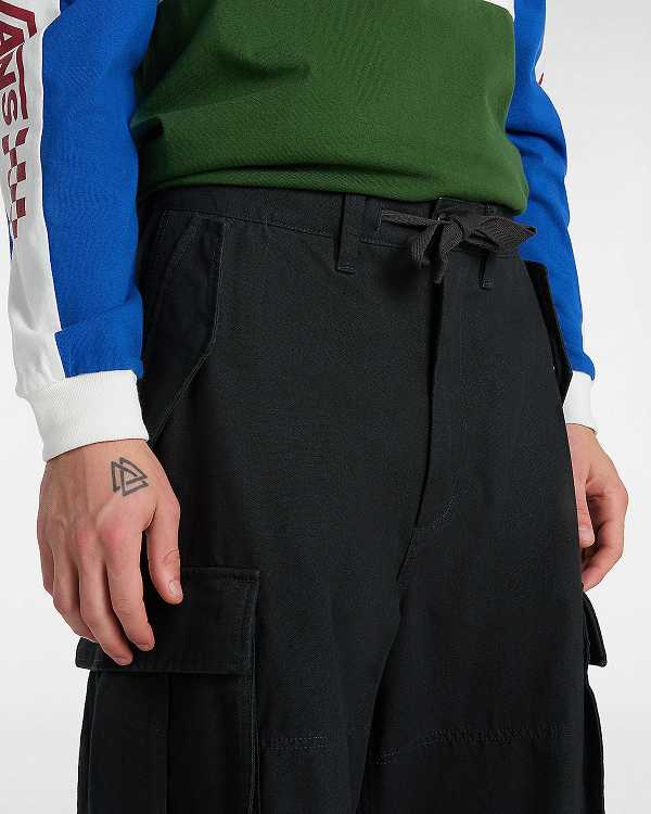 Black Men Vans Premium Baggy Cargo Pants Australia | VN7523069