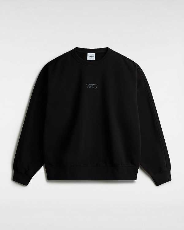 Black Men Vans Premium Logo Crew Sweatshirt Australia | VN4051268