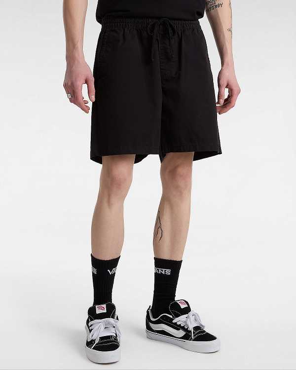 Black Men Vans Range Relaxed Elastic Shorts Australia | VN7954086