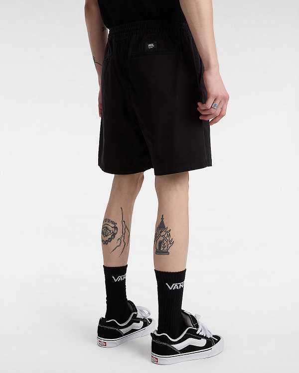 Black Men Vans Range Relaxed Elastic Shorts Australia | VN7954086