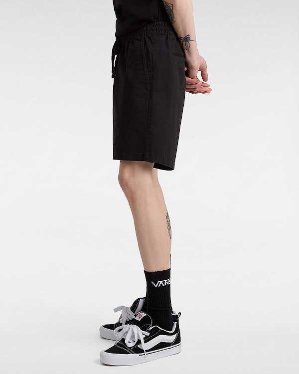 Black Men Vans Range Relaxed Elastic Shorts Australia | VN7954086