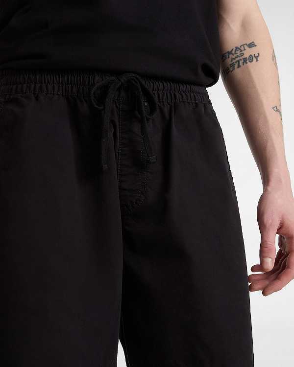 Black Men Vans Range Relaxed Elastic Shorts Australia | VN7954086