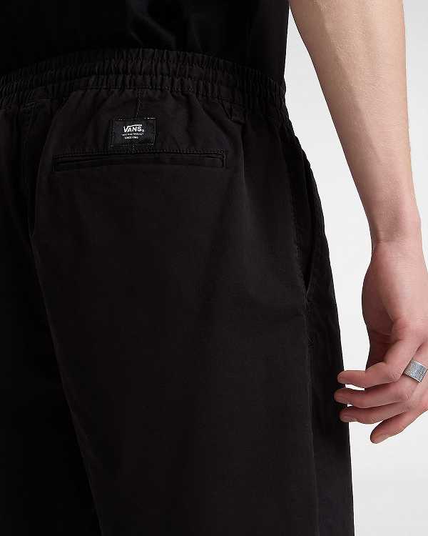 Black Men Vans Range Relaxed Elastic Shorts Australia | VN7954086