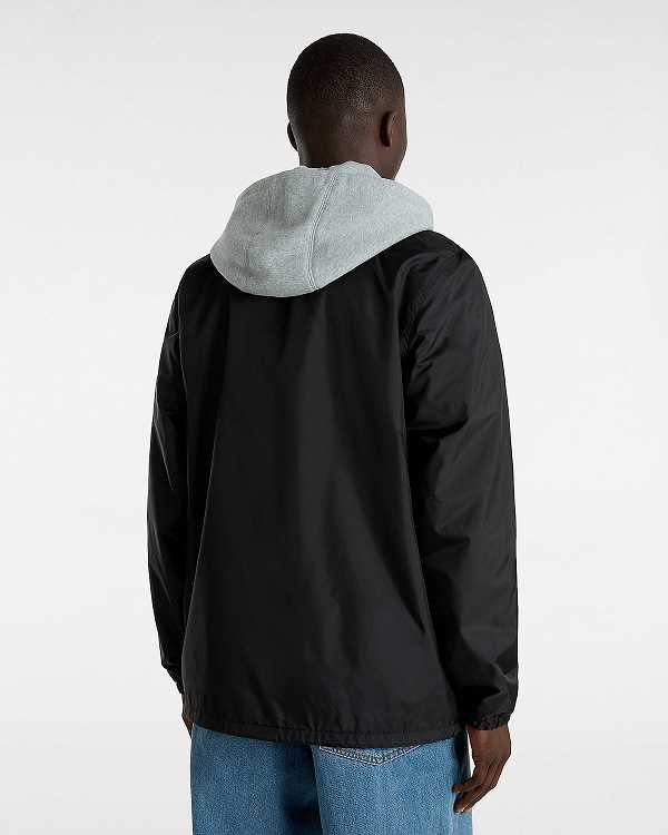 Black Men Vans Riley II Coach Jacket Australia | VN4725031