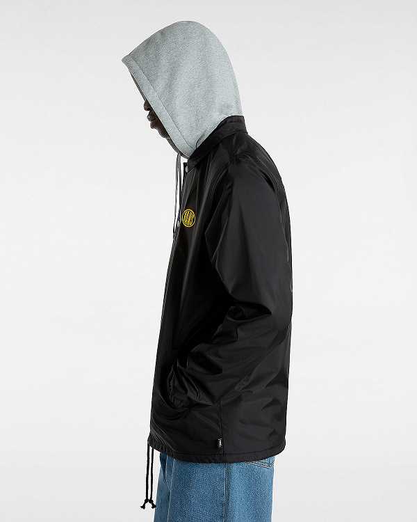 Black Men Vans Riley II Coach Jacket Australia | VN4725031