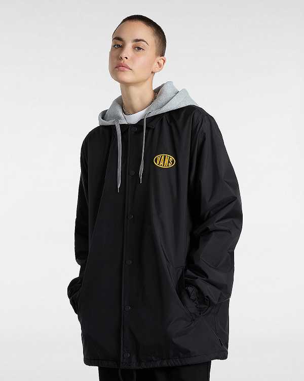 Black Men Vans Riley II Coach Jacket Australia | VN4725031