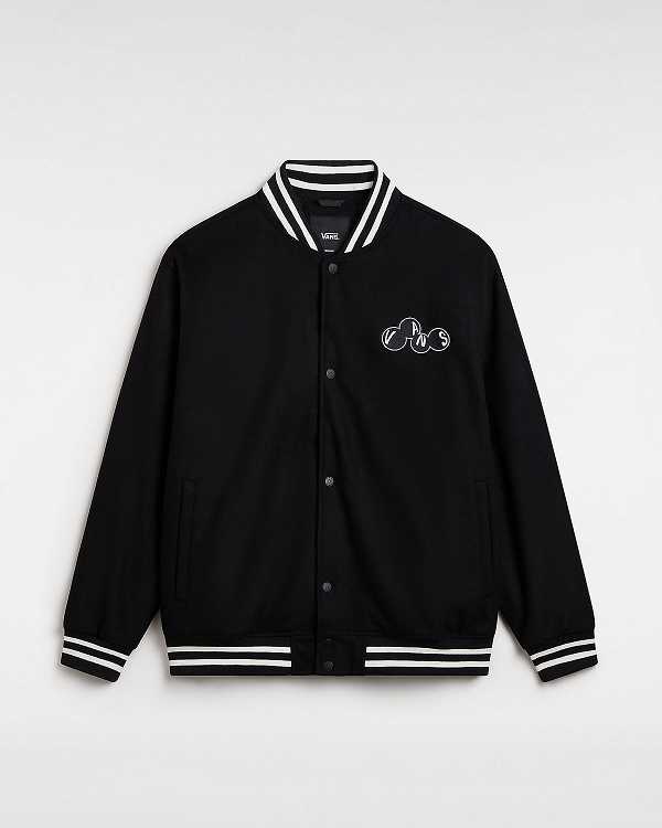 Black Men Vans Scuttle Baseball Jacket Australia | VN9420876